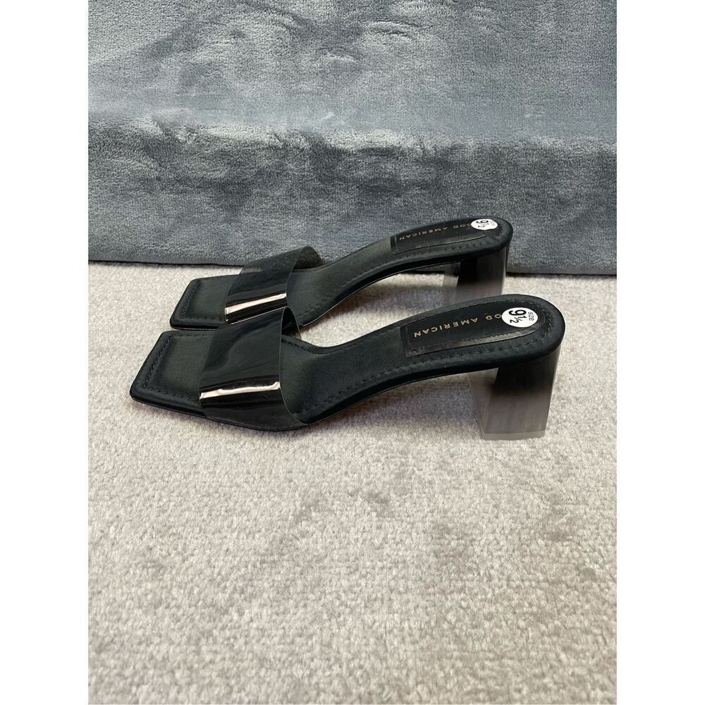 Good American Womens Block Heel Slide Sandal Black Size 9.5 NWOT - Picture 3 of 10